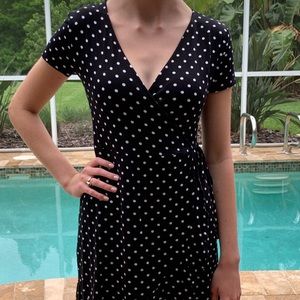 Polka dot wrap dress